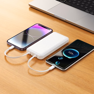Borofone Portatīvais lādētājs BJ79 Clever - USB - ar Type C un Lightning kabeliem melns