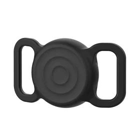 AirTag silikona ūdensizturīgs apvalks suņa vai kaķa kaklasiksnai - melns