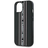 Karl Lagerfeld Saffiano Athleisure Stripes Cord viedtālruņa apvalks iPhone 15 - rozā