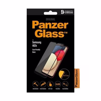 PanzerGlass E2E Super+ antibakteriālais aizsargstikls Samsung Galaxy A02s - ar melnu rāmi