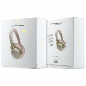 Bezvadu austiņas Guess ENC 4G Gold Script Metal, rozā