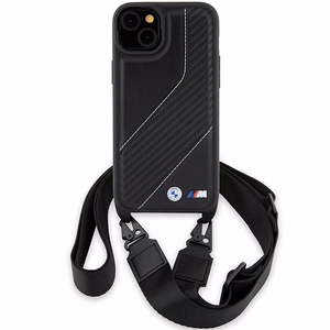BMW M Edition oglekļa svītra un siksna viedtālruņa apvalks iPhone 15 Plus / 14 Plus - melns