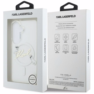 Karl Lagerfeld maciņš IML KC Script MagSafe priekš Samsung Galaxy S26 caurspīdīgs