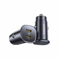Baseus GoTrip 2 x USB-C 30W automašīnas lādētājs - melns