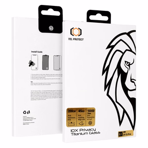Rūdītais stikls Tel Protect 10X Privacy Titanium paredzēts Iphone 17 Pro