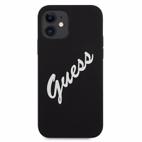 Guess GUHCP12SLSVSBW iPhone 12 mini 5.4" melns un balts cietais apvalks Silikona Vintage