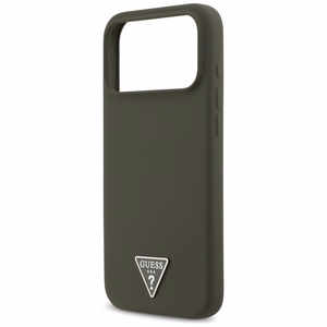 Guess silikona Triangle Logo MagSafe maciņš iPhone 17 Pro Max - zaļš