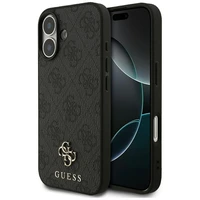 GUESS viedtālruņa apvalks IPHONE 17, saderīgs ar MagSafe GUHMP17SP4SM4MK (PU 4G Small 4G un Classic), melns