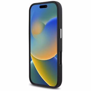 Karl Lagerfeld Saffiano pilnībā pārklāts iegarena metāla logotipa magnētiskais viedtālruņa apvalks iPhone 16 Pro Max - melns