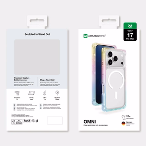 AmazingThing Omni viedtālruņa apvalks iPhone 17 Pro Max, saderīgs ar MagSafe - caurspīdīgs-varavīksne