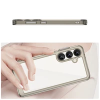 Kosmosa apvalks ar gēla rāmi Samsung Galaxy S25 - caurspīdīgs melns