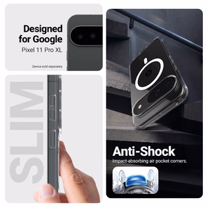 Crong Hybrid Clear Magnetic MagSafe aizsargvāciņš Google Pixel 11 Pro XL, caurspīdīgs