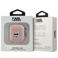 Karl Lagerfeld Monogram Choupette AirPods 1/2 apvalks - rozā