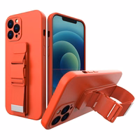 Virves apvalks gēla apvalks ar ķēdes siksniņu somas siksniņa iPhone 12 Pro sarkans