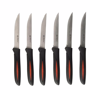 Alpina INOX nerūsējošā tērauda steika naži, 23 cm, 6 gab., melni