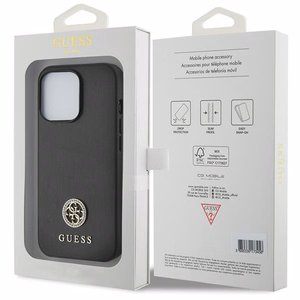 Guess Strass Metal Logo viedtālruņa apvalks iPhone 13 Pro 6.1" - melna