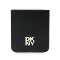 DKNY Viedtālruņa apvalks Samsung Galaxy Z Flip6 ar ādas un metāla dizainu Stack Logo – melns