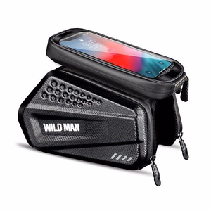 WILDMAN ceļojumu soma velosipēda rāmim ar rāvējslēdzēju, 1,2L (4"-7"), ES6, melna