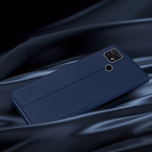 Dux Ducis Skin Pro viedtālruņa apvalks Oppo Reno 8 Pro ar atveramu vāciņu, karšu maciņu un statīvu, zils