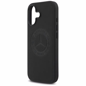 Mercedes Ādas Vintage Logo Magnētiskais Viedtālruņa apvalks iPhone 17 - Melns