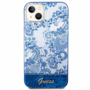 Guess GUHCP14MHGPLHB iPhone 14 Plus 6.7 "zils/zils cietais apvalks Porcelain Collection