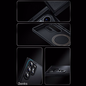 Benks Montage Magnetic Armor Pro Kevlar Case Metal Frame 600D+1500D (MA41) for Samsung Galaxy S24 Plus black