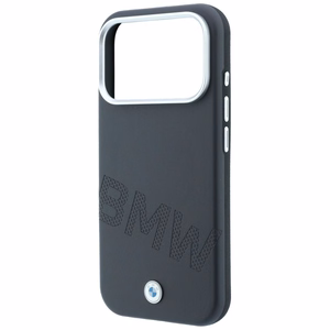 BMW maciņš IPHONE 18 Pro Max/17 Pro Max saderīgs ar MagSafe (Sign Inclined Deboss Letters) (krāsa: pelēka)