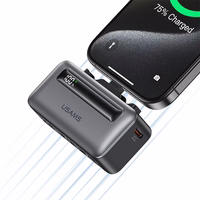 USAMS portatīvais lādētājs 4500mAh USB-C/Lightning 20W PD Fast Charge sudraba XB Series 4K5CD23302 (US-CD233)