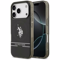 US Polo DH un apakšējās joslas logotips Magnētiskais apvalks iPhone 17 Pro - melns