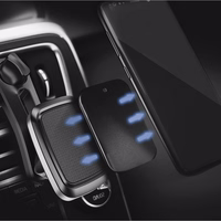 Zīmīte magnētiskajam auto turētājam melna un sudrabaina