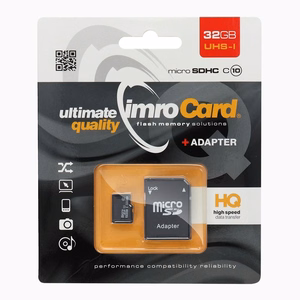 Imro atmiņas karte 32GB microSDHC cl. 10 UHS-I + adapter