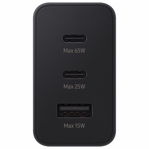 Зарядное устройство Samsung 2x USB Type C / USB PPS, Power Delivery PD 65W, QC 3.0, AFC, FCP чёрное (EP-T6530NBEGEU)