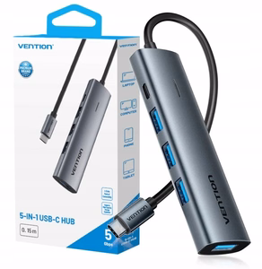 Vention 5-in-1 USB-C 3.0 sadalītājs 0.15m