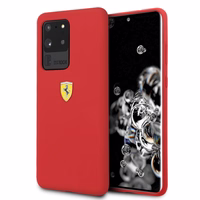 Ferrari Cietais viedtālruņa apvalks FESSIHCS69RE S20 Ultra G988 sarkans/sarkans Silikona