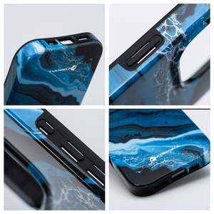 FORCELL F-PROTECT Mirage, militārā kritiena pārbaudītais viedtālruņa apvalks, MagSafe saderīgs IPHONE 15 PRO tumši zils