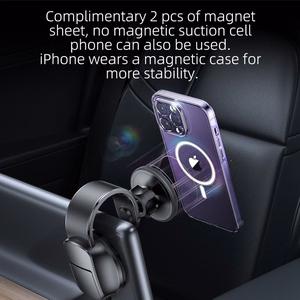Магнитный автомобильный держатель телефона совместимый с MagSafe Forcell F-Grip MagFlex лобовое стекло / приборная панель чёрный