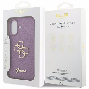 Guess Fixed Glitter Big 4G viedtālruņa apvalks iPhone 17 - violets