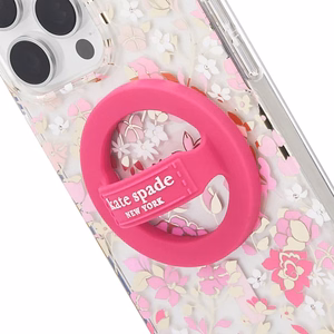 Kate Spade New York Magnetic Loop Grip MagSafe magnētiskais tālruņa turētājs pirkstam, “Pom Pom Pink”