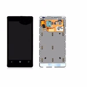 LCD displejs saderīgs ar Nokia Lumia 800 ar rāmi melns HQ