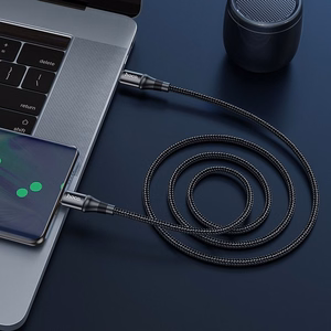 Kabelis USB-C uz USB-C Hoco PD 5A 100W 1 m X50 melns