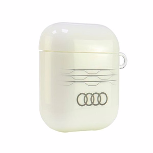 Audi IML ģeometrisks raksts AirPods 1 / 2 apvalks - balts