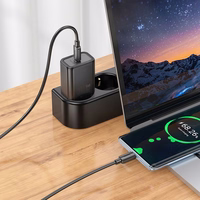 Viedtālruņa lādētājs Hoco USB C QC PD 30W + kabelis USB C uz USB C N62 melns
