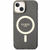 Guess GUHMP14MHCMCGK iPhone 14 Plus 6.7" melns/melns cietais apvalks Spīdums Zelts Magnētiskais