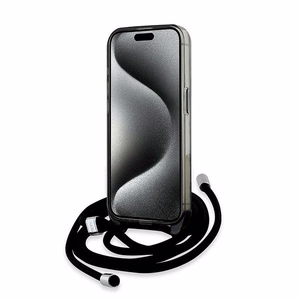 Karl Lagerfeld IML Crossbody Monogram Karl & Choupette Head Magnētiskais viedtālruņa apvalks iPhone 15 Pro - melns