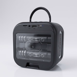 Blavec portatīvais Bluetooth skaļrunis WS-09 Karaoke Fun - 10W ar 2 mikrofoniem un displeju (WS09-2MB) melna