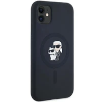 Karl Lagerfeld Silikona Karl&Choupette Magnētiskais viedtālruņa apvalks iPhone 11 / Xr - melns