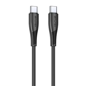 USB kabelis Awei CL-182C USB-C uz USB-C 1.0m melns