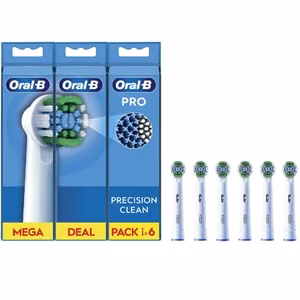 Oral-B Precision Clean EB20RX-6 maināmās zobu birstes galviņas, 6 gab., baltas