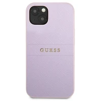 Guess GUHCP13SPSASBPU iPhone 13 mini 5.4 viedtālruņa apvalks, violets, Saffiano ar reljefu un metāla logotipu