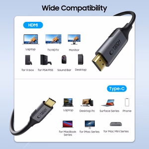 Tech-Protect UltraBoost USB-C / HDMI kabelis 60Hz 180cm - melns